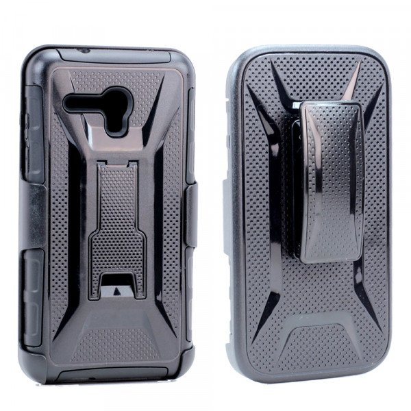 Wholesale Alcatel OneTouch Fierce XL 5054 Armor Holster Combo Belt Clip Case (Black)